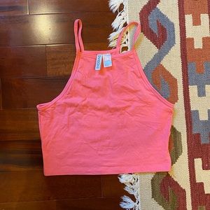 Divided H&M pink crop top size small
